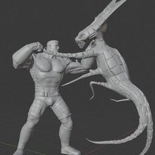 x-men diorama colossus vs brood oyun 3d baskı heykel avangers wolverine gambit cyclops psylocke haydut darth vader stanlee fanart starwars komik spiderman dc marvel xmen 3d print model - Mito3D