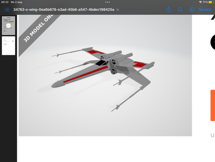 wing Krieg Sterne 3d print model - Mito3D
