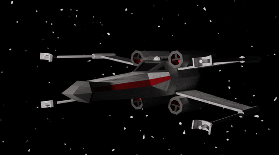 x-wing low poly star wars 3d print model - Mito3D