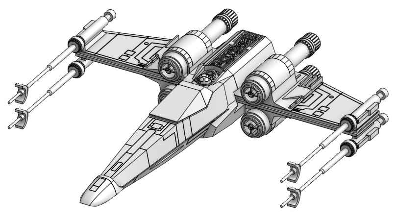 x wing star savaşlar Yıldız Savaşları oyunlar gemiler Uzay 3D print model - Mito3D