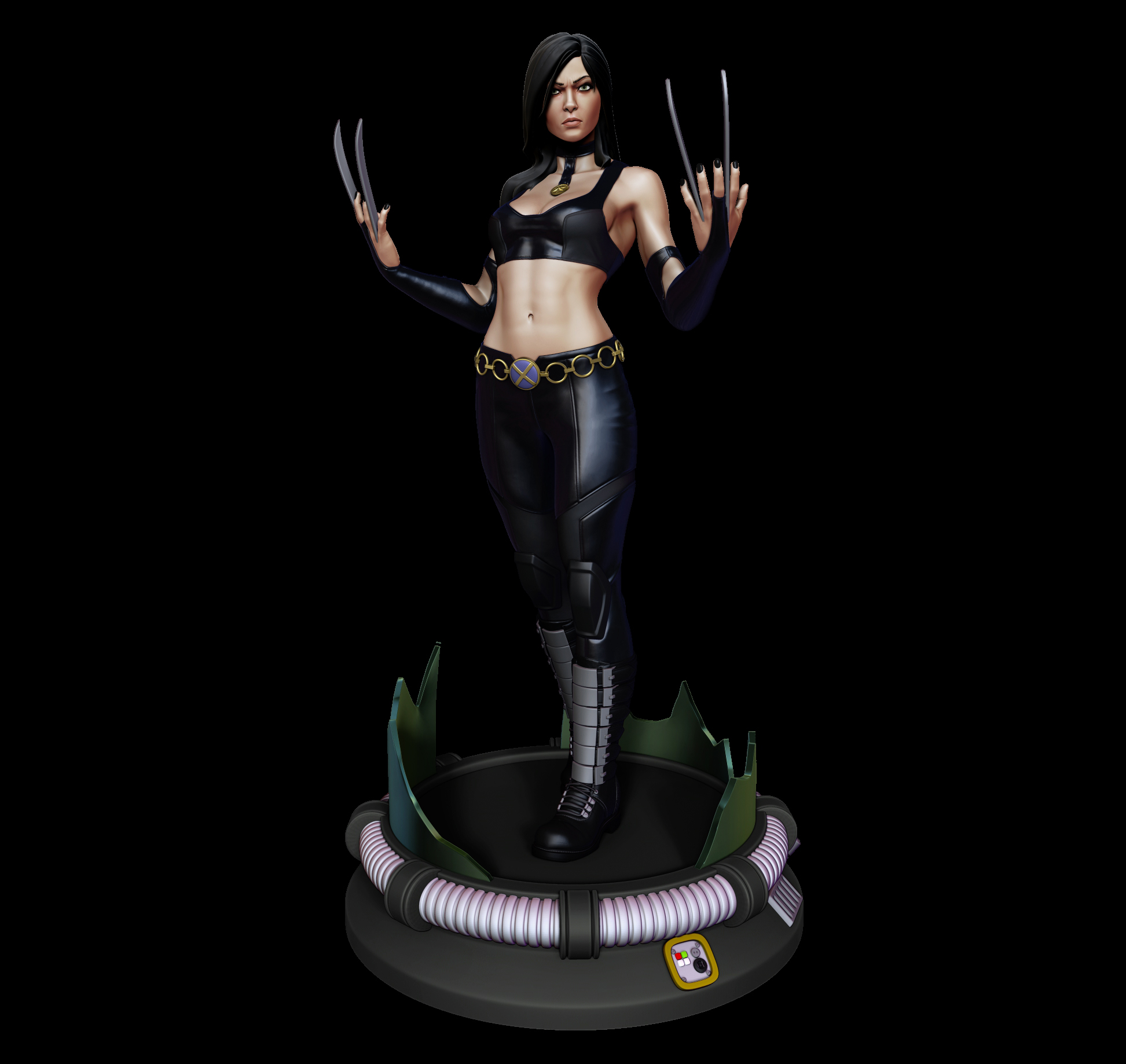 x23 estatua figura X Men x men mutante 23 laura Kinney glotón maravilla garras niña hembra 3D print model - Mito3D