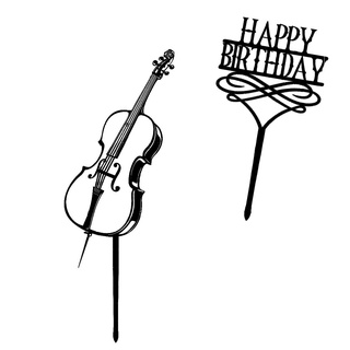 x2 gâteau topper adorno torta violoncelle Merlin Addams ornement anniversaire main doigts chose Mercredi heureux 3d print model - Mito3D