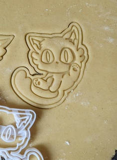 x3 3daijin biscoito cortador Daijin neko gato suzume japonês animação filme Kawaii fofa animal biscoitos esboço interior açúcar colar 3d print model - Mito3D