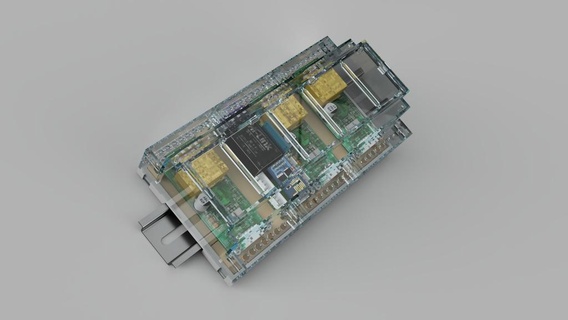 x3 Estágio pzem 004 estrondo trilho montado monitoramento unidade 3d print model - Mito3D