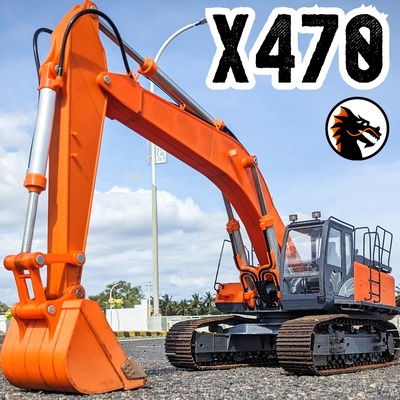 x470 world's first fully 3d printed hydraulic excavator game scale model engineering kit rc 3d print model - Mito3D