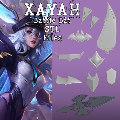 xayah batalla murciélago cosplay accesorios stl anima equipo arte impresionar 3d liga of leyendas archivo jajaja impresi n modelo pistola 3d print model - Mito3D