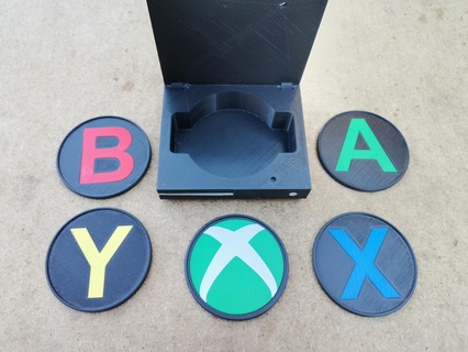 xbox coasters + mini console coaster holder one cor games game model 3d print model - Mito3D