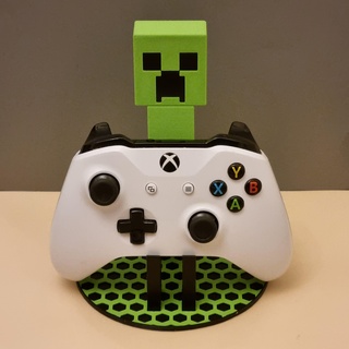 xbox minecraft creeper contoller stand holder joystick series x controller gaming room gamepad 3d print model - Mito3D