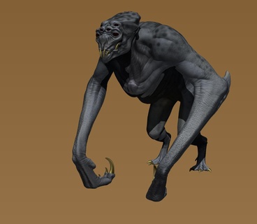 xeno predator alien xenobiology carnivore cave dweller monster 3d print model - Mito3D