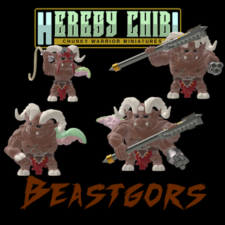xeno threat beastgors mutants Game beastmen sci-fi dnd tabletop rpg chibi 3d print model - Mito3D
