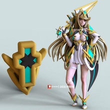 xenoblade crónicas mythra cofre cruzar cosplay juego vídeo personaje anime figura 3d print model - Mito3D