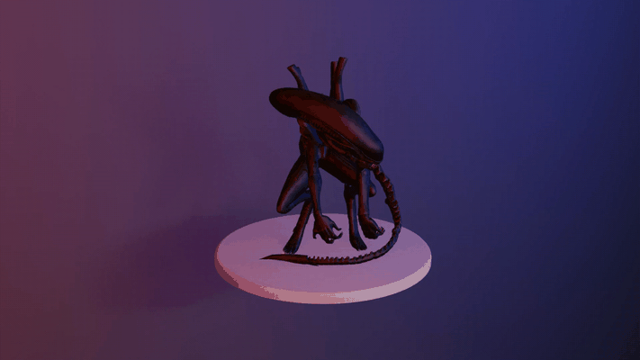 xenomorfo figura morto by luz jogos assassino dbd suporte horror vapor faça arte escultura 3d print model - Mito3D