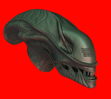 xénomorphe guerrier tête hight poly mode extraterrestre terminateur ripley lv416 3d print model - Mito3D