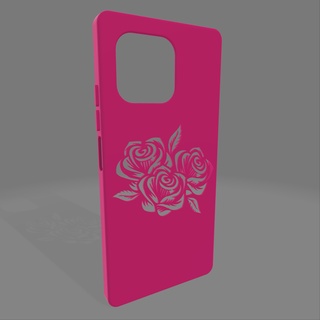 xiaomi 11 lite cáscara Rosa patrón teléfono caja rosas flores flor motivo magenta 3d print model - Mito3D