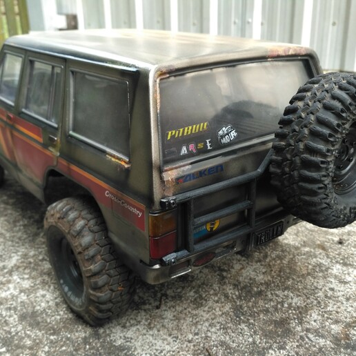 xj Jeep Cherokee mk patrouillieren schonen Reifen Träger rc Felsen Crawler scx10 rc4wd traxxas Element axial trx 4 Trailfinder 2 gelande Läufer 3D print model - Mito3D