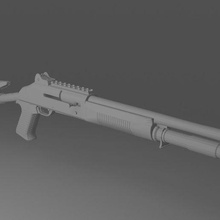 xm1014 tabanca düşük poli 3d print model - Mito3D