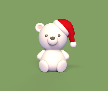 xmas cute bear christmas teddy sculpture decorative merry chistmas decor miniatures play cartoon 3d print model - Mito3D