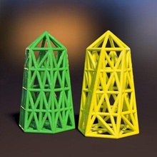 xmas hexagonal pyramid ornament vol02 christmas decor 3d print model - Mito3D