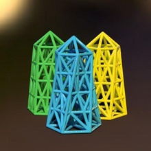 xmas hexagonal pyramid ornament vol03 christmas decor 3d print model - Mito3D