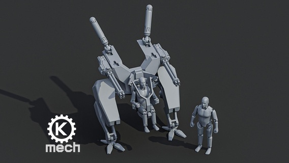 xorn free mech modular soldier military robot mech mecha radars  3d print model - Mito3D