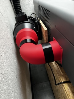 xtool adaptateur succion tube ventilateur 100mm 3d print model - Mito3D