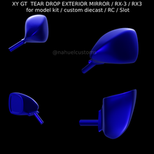 xy gt tear drop exterior mirror rx-3 rx3 model kit custom diecast rc slot 3d print model - Mito3D
