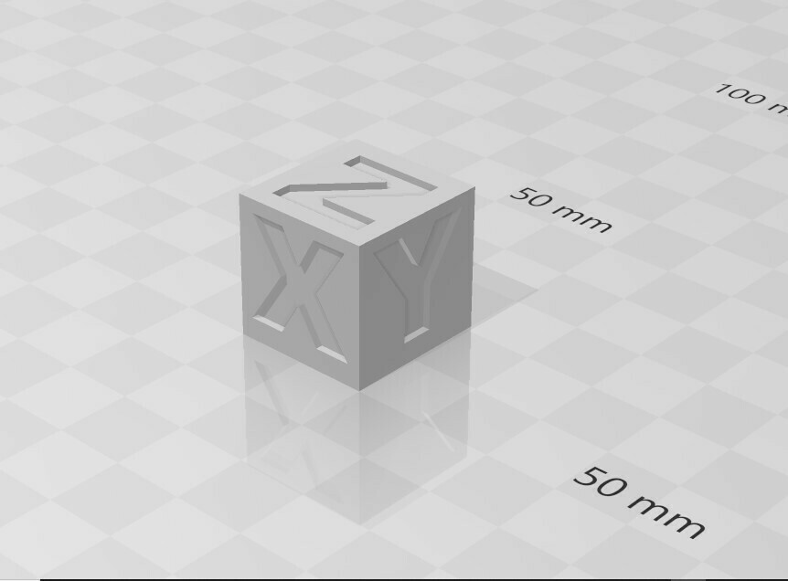 xyz cube 20mm 3D print model - Mito3D