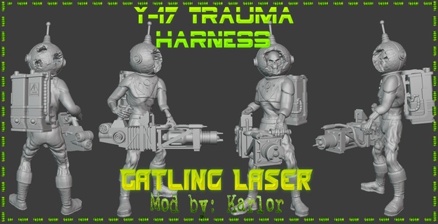 y-17 trauma harness mega set fallout wasteland tabletop rpg miniature war game wargame 3d print model - Mito3D