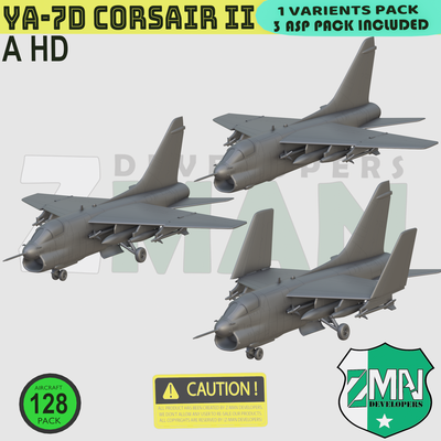 7d corsair ii v5 corsario 7h 7e 7c combatiente jet 1 200 resina sla fdm zmanora 3d impresión stl 144 72 87 3d print model - Mito3D