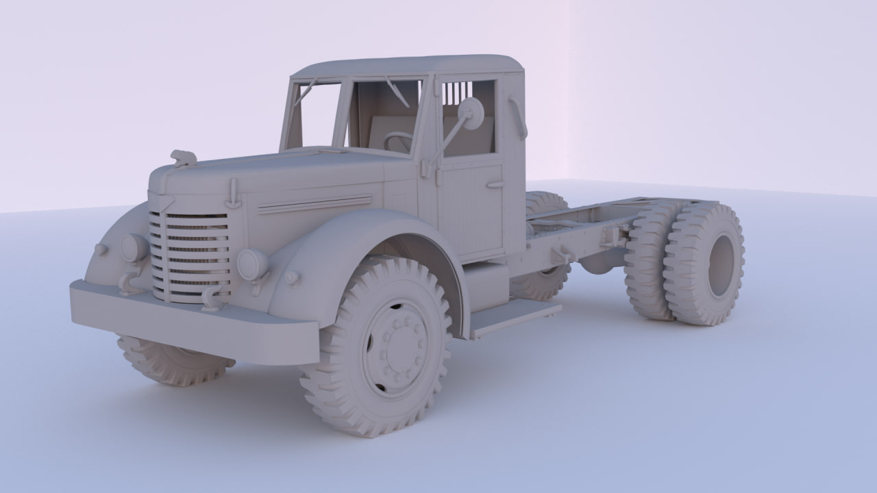 yaaz-200 wooden cabin chassis 1 72 truck 3D print model - Mito3D