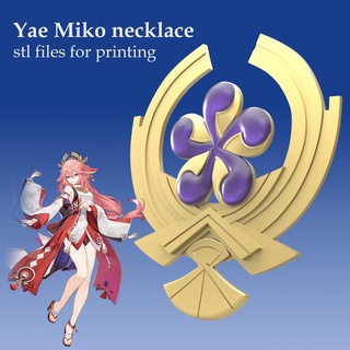 yae miko necklace chestpiece genshin cosplay stl files printing 3dprinting cosplayprops 3dprinted resin sla art toy decoration 3d print model - Mito3D