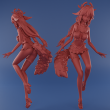 yae miko traje baño genshin impacto alta definición enchavetado 3d impresión modelo juego figura lindo niña 3dprint estatua figurilla 3d print model - Mito3D