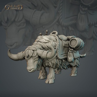 yak traveler Game dragon fantasy roleplay rpg wargame dungeon dnd buffalo merchant mount 3d print model - Mito3D