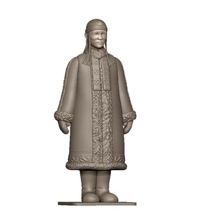 rubis fille russe jouets statue figure sculpture miniature loisir art miniatures figurines fourrure manteau neige Nord Mitaines 3d print model - Mito3D