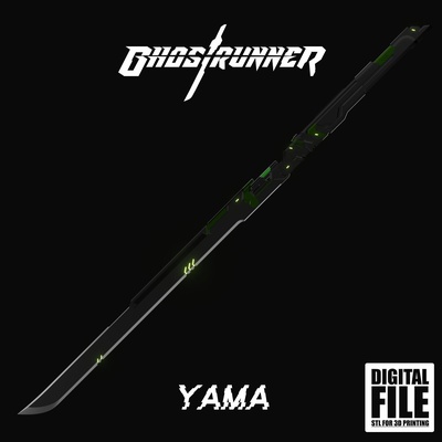 yama - ghostrunner sword cosplay stl model 3d print file 2 katana tsuru gr 3d print model - Mito3D