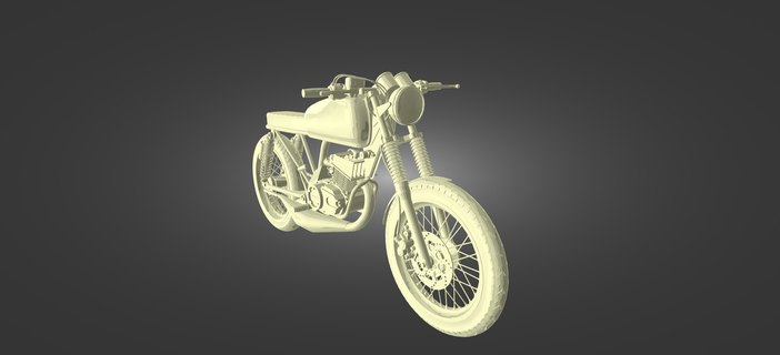 yamaha 135 bar corridore vari bicicletta moto motociclo veicolo ruote motociclista sport banda fuorilegge angeli retrò 3d print model - Mito3D