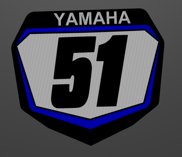 yamaha mini número plato motocross yz250 yz450 yz enduro moto suciedad bicicleta 3d print model - Mito3D
