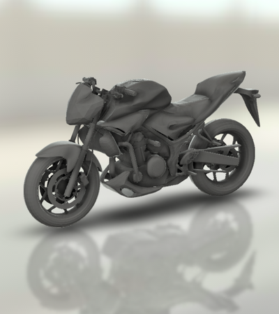 yamaha mt25 noir moto bicyclette moteur vélo two wheeled véhicule motard sport turbo roadster hachoir 3d print model - Mito3D