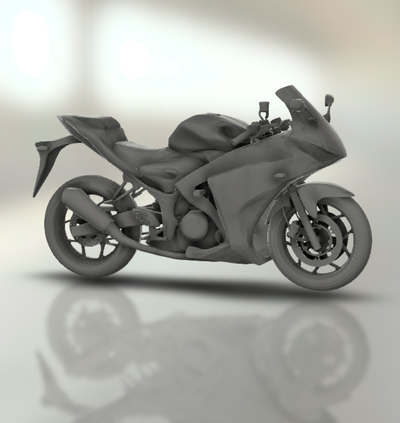 yamaha r25 yzf moto motocicleta bicicleta motor two wheeled veículo motociclista esporte turbo roadster helicóptero 3d print model - Mito3D