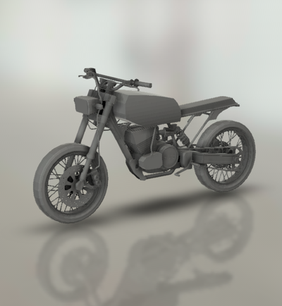 yamaha rx 135 scrambler moto motorbike motorcycle bike motor bicycle two-wheeled vehicle biker sport turbo roadster chopper 3d print model - Mito3D