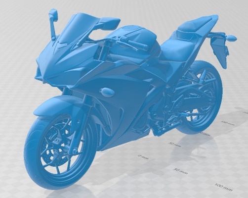 yamaha yzf r3 2015 yazdırılabilir motosiklet oyun hobi mikro ölçek bisiklet moto 3d print model - Mito3D