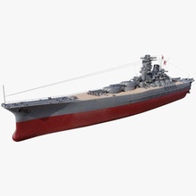 Yamato navio guerra musashi classe ijn imperial japonês marinha ww2 wwii mundo 2 militares 3d print model - Mito3D