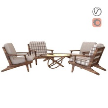 Jardim cadeira tabela caridoso tecido jantar 3d print model - Mito3D