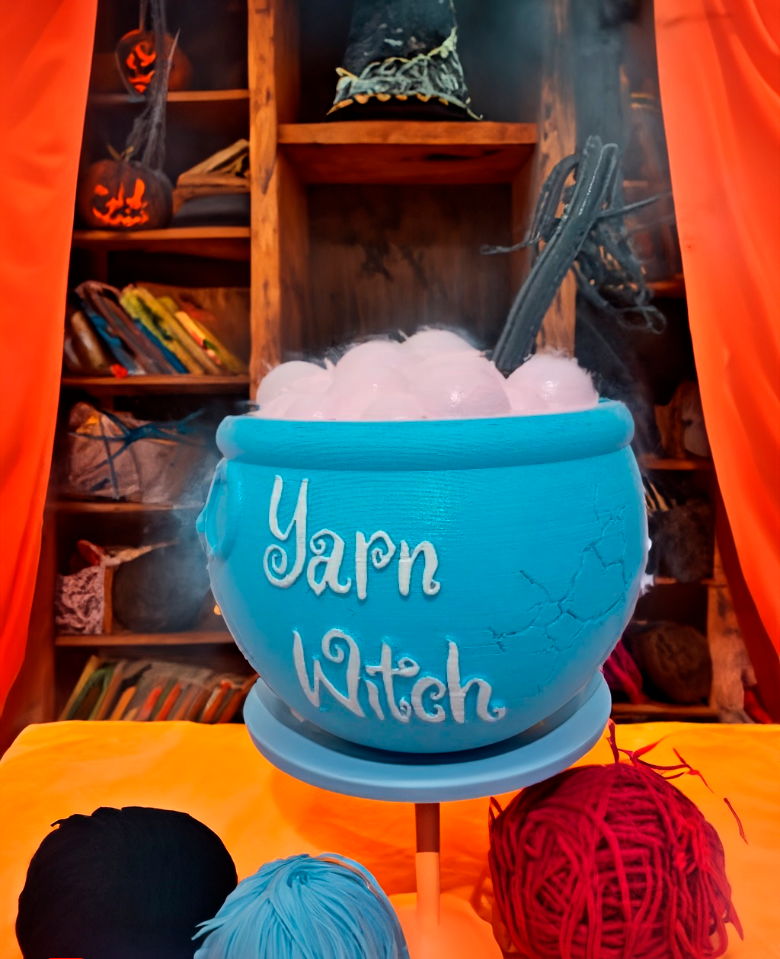 yarn bowl -hilo hechizado bruja yarnbowl organizador de estambres tejer crochet witch estambre halloween caldero decoracion 3D print model - Mito3D