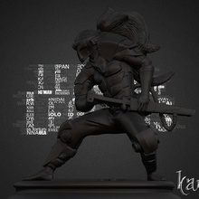 yasuo projeto personalizadas jogos ri Liga lendários samurai ciborgue estatueta 3d print model - Mito3D