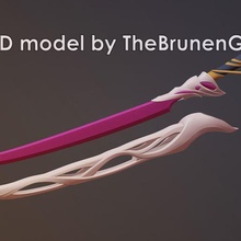 Yasuo ruh çiçek kılıç Kostüm oyunu lig efsaneler lol 3d Yazdır model 3d print model - Mito3D
