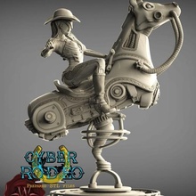 yber rodeo arte 3d Stampa donna cyber punk robot 3d print model - Mito3D