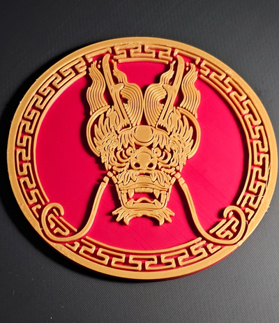 año of continuar cuenco portavasos hogar casa china rojo oro 3d print model - Mito3D