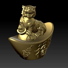 year tiger gold ingot edition 1 jewelry 3d print model - Mito3D
