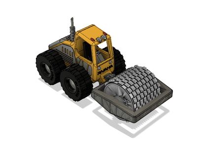 amarillo excavadora rodillos adaptador conversión juego automotor rodillo vehículo vehiculos transporte 3d print model - Mito3D
